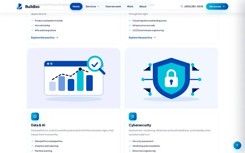Buildixo — interior page section