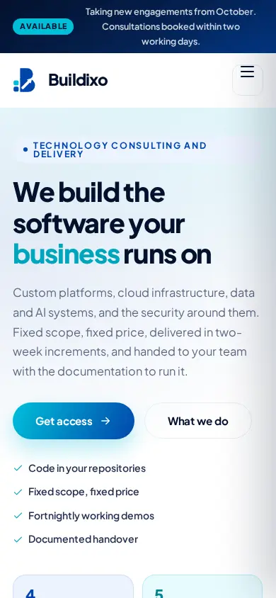 Buildixo on mobile