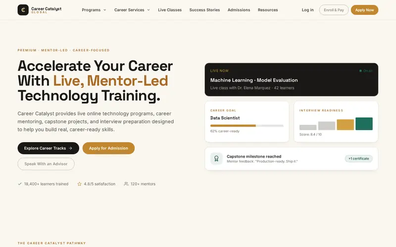 Screenshot of Career Catalyst Global