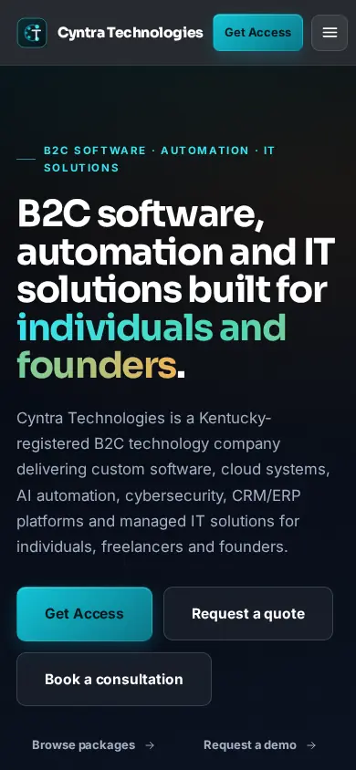 Cyntra Technologies on mobile