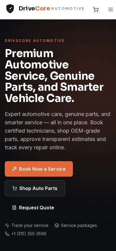 DriveCore Automotive on mobile