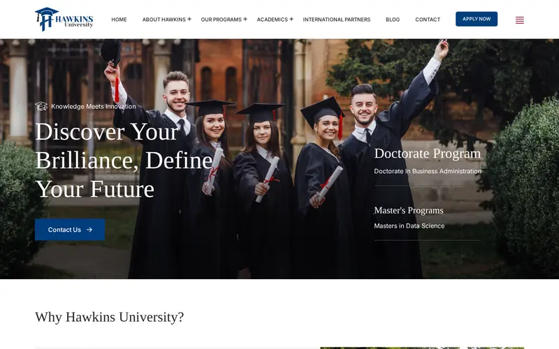 Hawkins University website