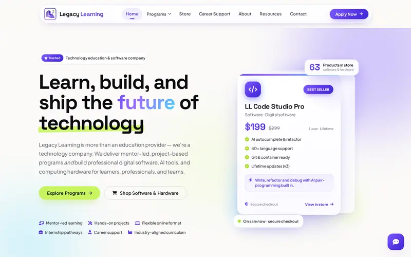 Screenshot of Legacy Learning