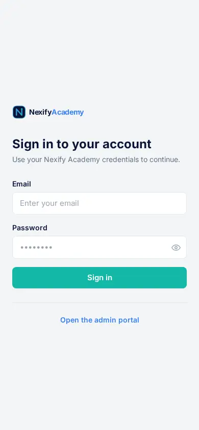 Nexify Academy on mobile