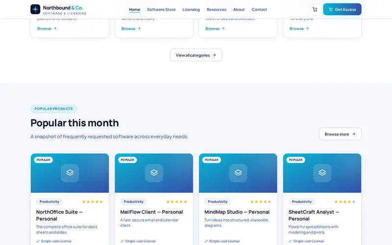 Northbound & Co. — interior page section
