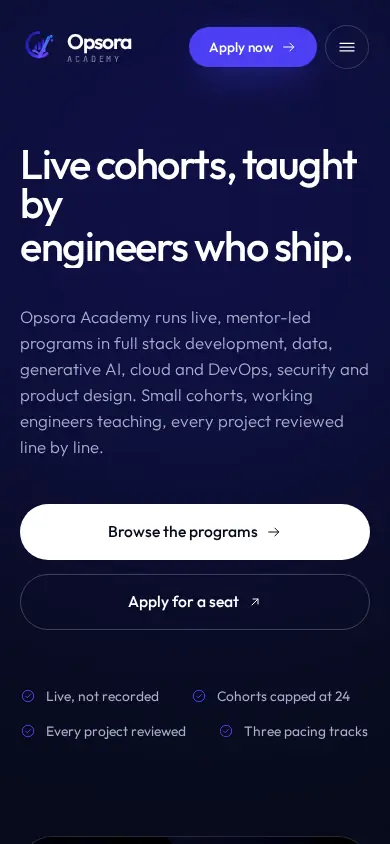 Opsora on mobile