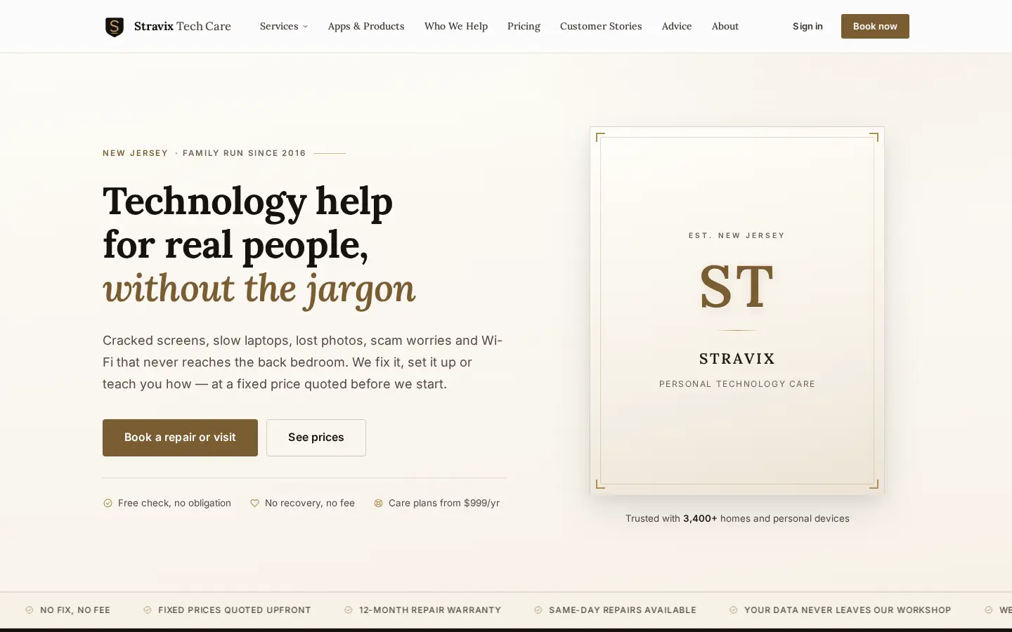 Stravix Technologies website — homepage