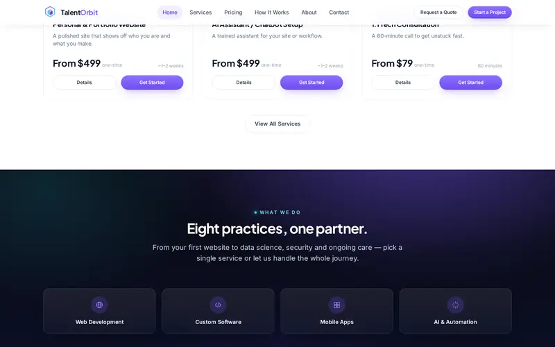 Talent Orbit — interior page section